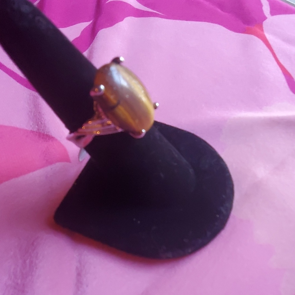 Tiger's eye cocktail style statement ring